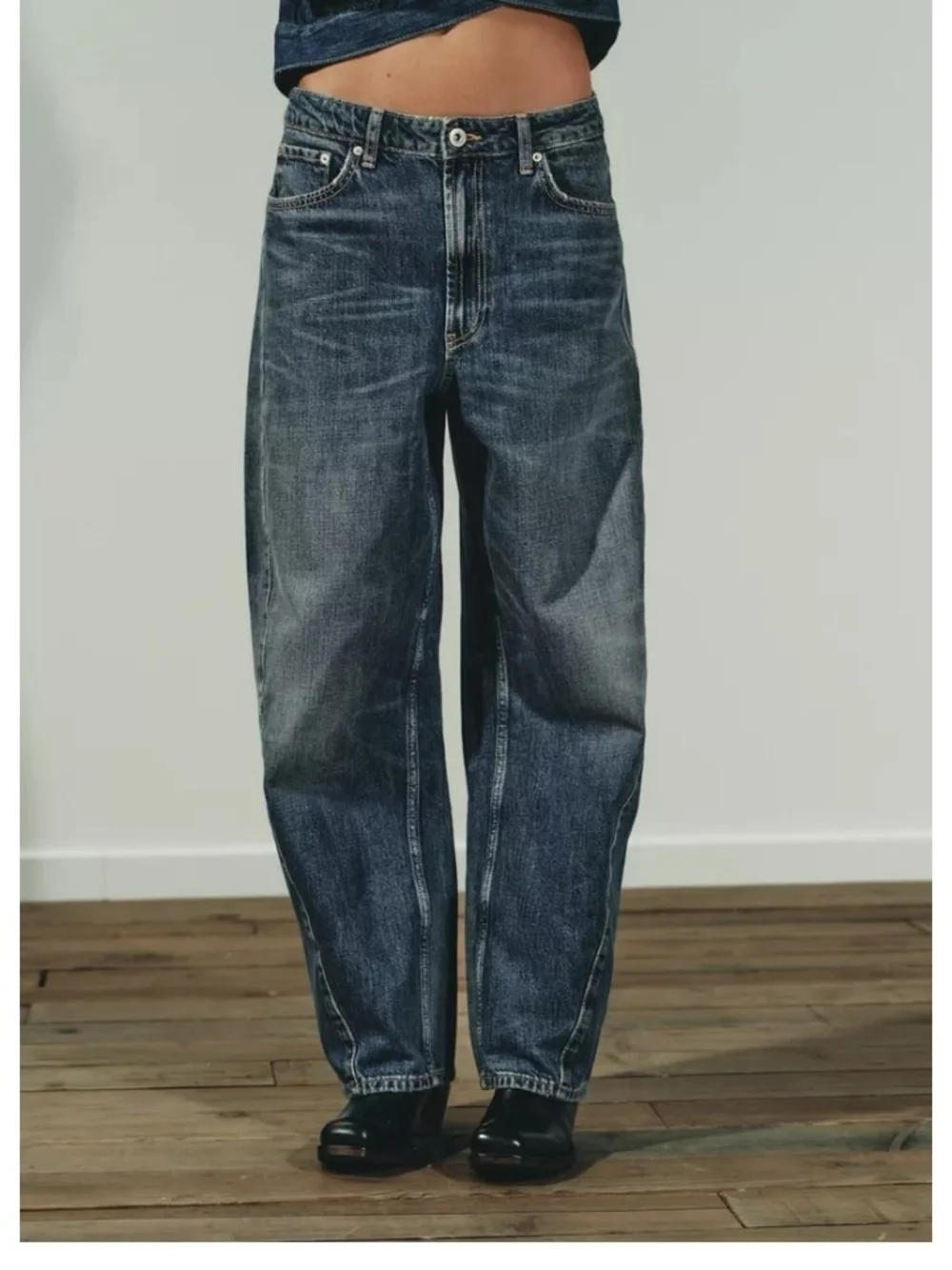 Zara TRF Baggy balloon Barrel Relaxed Loose Fit Jeans Sz-8